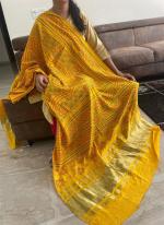 Silk Yellow Casual Wear Bandhani Print Dupatta